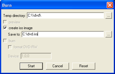 Create DVD image